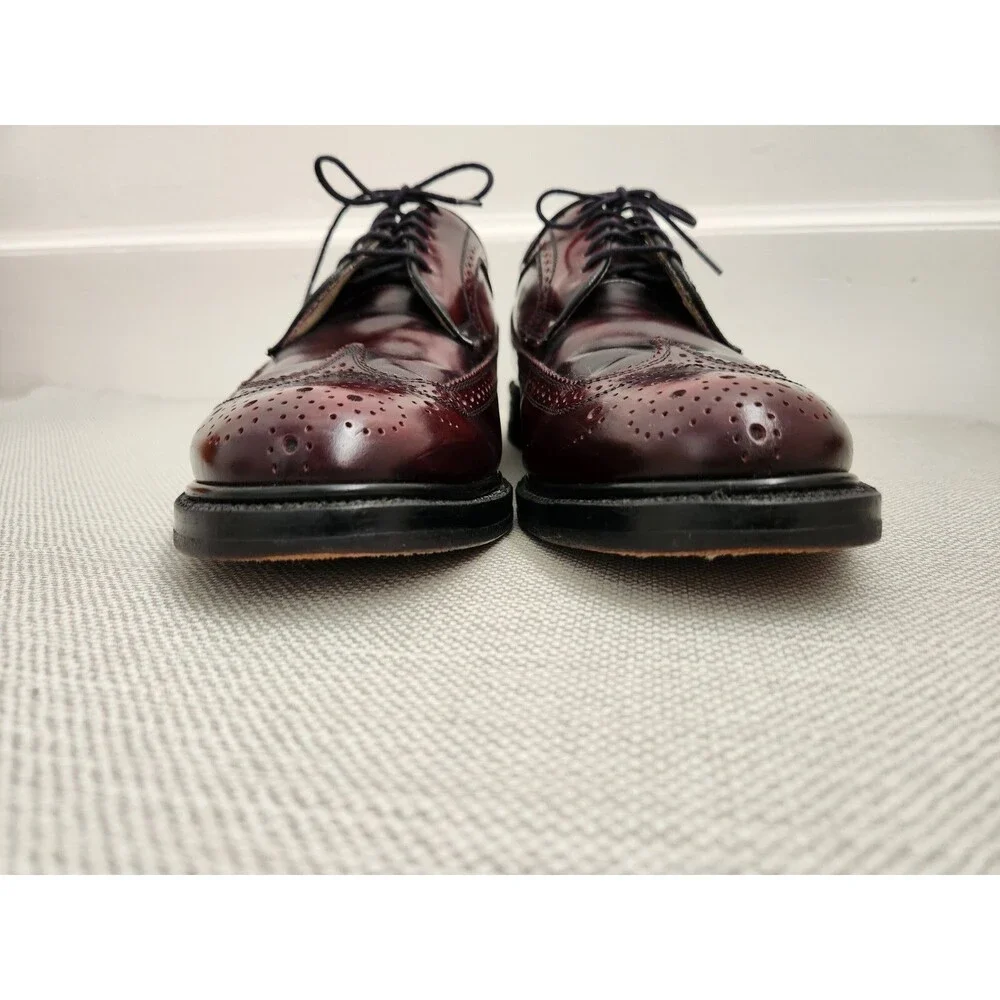 J. Allen Ltd Custom Designed 10 D Burgundy Oxford Oxblood Leather Wingtip Brogue